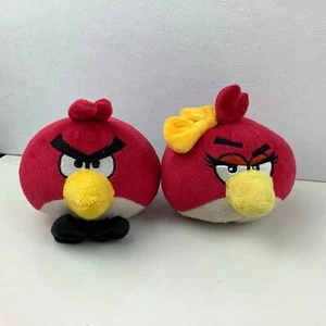 2011 Angry Birds Let's Be Lovebirds Plush Set Minis w/Black Bow Tie 3.5" - Picture 1 of 8