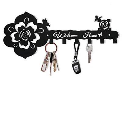 Key Hooks Holder for Wall Decorative - Small Black Entryway Welcome Home Sign... - Image 1 of 4