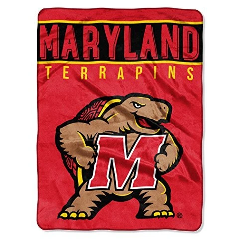 NCAA Maryland Terrapins Unisex-Adult Raschel Throw Blanket, 60" x 80", Basic Cover