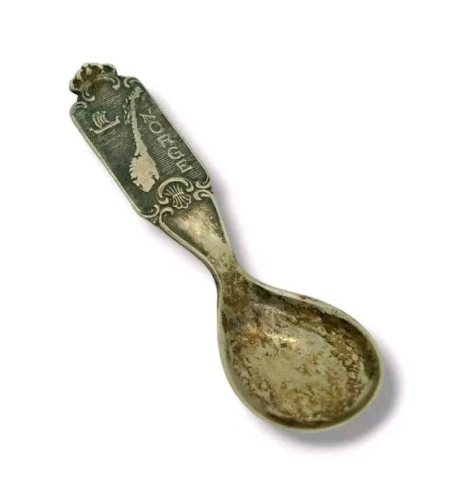 Cuchara de sal de recuerdo mapa Norge Noruega plata 830S 2 1/4"  Foto 1 de 4