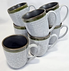 Lote de 7 - Tazas de gres verde Mikasa Willa - Usadas en excelente estado - Imagen 1 de 4