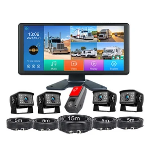 5 Kanal 10,36" berührbarer Monitor DVR 1080P Rückfahrkamera für LKW 360 Ansicht - Bild 1 von 14