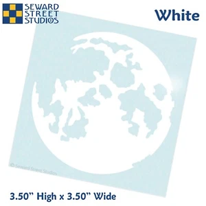 White Full Moon Vinyl Decal, Luna Window Sticker #1328-WT - Picture 1 of 5