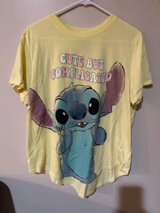Disney cute but complicated short sleeve T-shirt top Graphic Stitch yellow 3XL - Picture 1 of 3