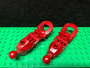 BIONICLE Lego Brand Toa Inika Leg Lower Section 53548 57475 Dark Red (pair) - Picture 1 of 2