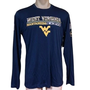 West Virginia mountaineers NCAA colosseum navy wind shirt camo L Long sleeve new - Picture 1 of 7