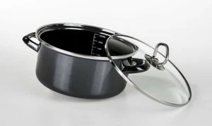 GSW Bratentopf Profi-Black-Star mit Glasdeckel 20cm Induktion schwarzes Design - Bild 1 von 2