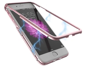 WSKEN Metal Magnetic Case for iPhone 7 Plus 8 Plus Full Cover Shockproof - Rose - Picture 1 of 7