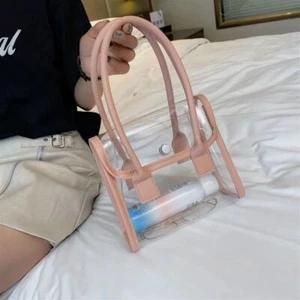 Designed Patchwork Transparent Bags Fashion Beach Totes Bag Travel Jelly Bag - Picture 1 of 15