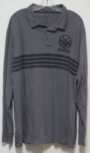NBA Nwt '47 Brand Long Sleeve Polo Shirt New York Knicks Adult Size Medium Grey - Picture 1 of 4
