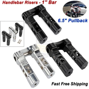 6.5" Pullback 1'' Bar Handlebar Risers For Harley Sportster Softail Dyna Custom - Picture 1 of 17