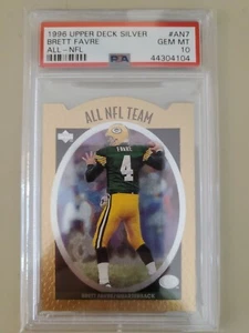 1996 Upper Deck Silver Brett Favre ALL-NFL card #AN7 graded PSA 10 POP 14 - Picture 1 of 2