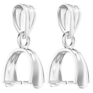 925 Sterling Silver Pinch Bails for Jewelry Making Pendant Clasp Pinch Clip B... - Picture 1 of 6