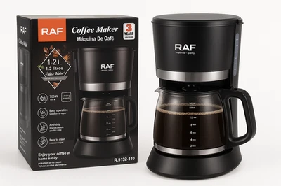 RAF Coffee Maker 1.2L | 700W Drip Coffee Machine | Anti-Drip, Easy Clean, Glass  - Image 1 of 4