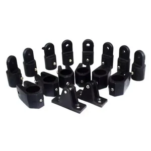 Marine hardware Boat Nylon Fittings Hardware Set 3/4" Black For 4 Bow Bimini Top - Picture 1 of 6