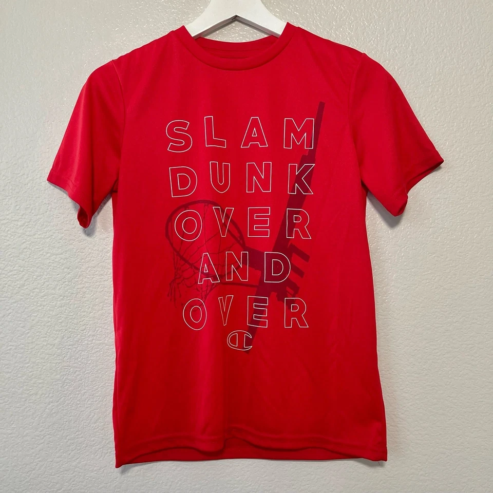 Champion Youth Boys Red Basketball T-Shirt Sport Graphic Short Sleeve Size Large - Image 1 of 4