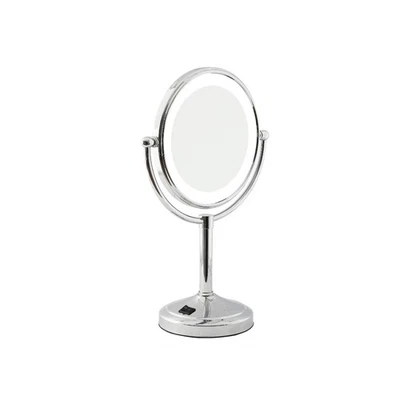 LED Magnifying Makeup Mirror Tabletop - Silver 5X Magnifier | Bnb Supplies - Image 1 of 2