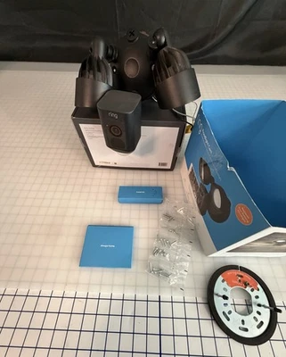 Ring Floodlight Camera Black Wired Motion Activated LED Lights Outdoor Security - Image 1 of 4