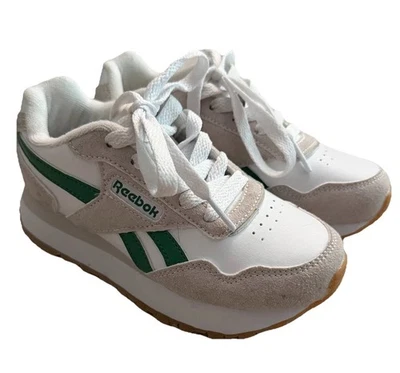 Reebok Little Kids 11 Classic Leather Sneakers White Beige Green NWOT NWOB - Image 1 of 4
