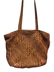 Bolso de Hombro Cuero Genuino Diseño Tejido Intrincado Cartera Cuero Suave Marrón - Imagen 1 de 22