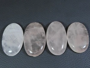Lote de 4 piezas de piedras preciosas sueltas de cabujón mezcla cuarzo rosa bebé natural 291 quilates k351 - Imagen 1 de 9