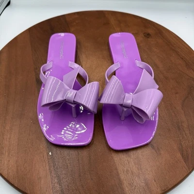 JEFFREY CAMPBELL Chanclas Azúcar Lila Brillante Jalea Lazo Tanga Sandalia Para Mujer 10 Foto 1 de 4
