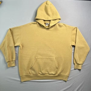 Vtg Lee Sport Sweatshirt Mens X-Large Gold Hoodie Boxy Blank Pullover *Read - Picture 1 of 18