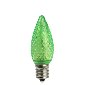 Sienna Pack of 4 Faceted Transparent Green LED C7 Christmas Replacement Bulbs - Picture 1 of 2