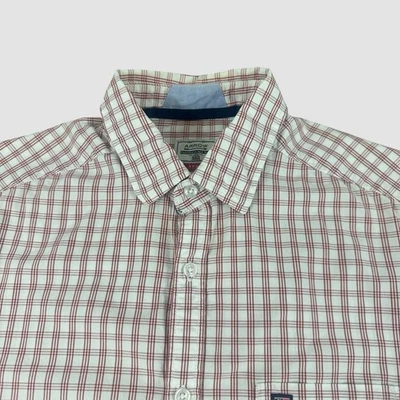 Arrow Sport Men’s 40 Slim Fit  Red White Check Grid Shirt Long Sleeve Button Up - Image 1 of 4