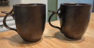 Paar Vintage Lindt Stymeist Eichel dunkelbraun große Becher je 16 Unzen - Bild 1 von 13
