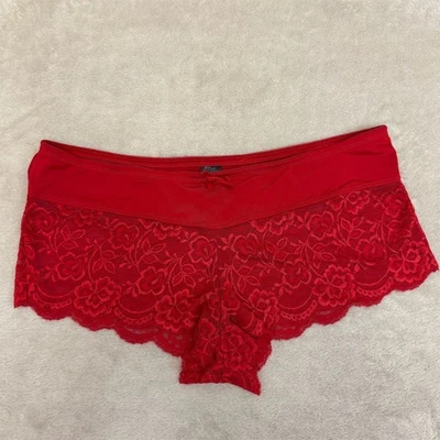 Rene Rofe 女式红色蕾丝紧身内裤 9 码花卉设计新品! — 第 1/4 张图片