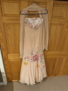Jovani Silk Beaded Vintage 2000’sFloral Mermaid Gown. Size 8 - Picture 1 of 8