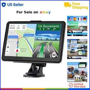 Car Truck GPS Navigation 7 Inch Touch Screen Lifetime Maps Voice Warning - Picture 1 of 11