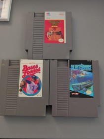 Bases Loaded Silent Service and Jordan Vs Bird Nintendo NES Game Lot Tested