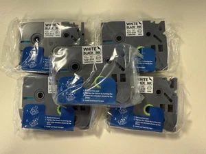 5 pack Black on White Label Tape TZ231 TZe231 12mm (1/2") 8m for Brother P-Touch - Picture 1 of 1