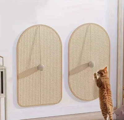 Katzenkratzbrett Kratzmatte Katze, Kratzteppich Sisal, 58 x 30 cm Wand Oval - Bild 1 von 4