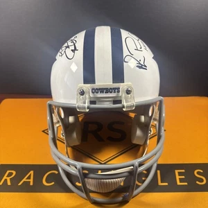 Weißer Dallas Cowboy Helm handsigniert von Emmitt Smith und Michael Irvin mit Echtheitszertifikat - Bild 1 von 9