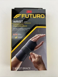 Soporte estabilizador de compresión de muñeca Futuro para mano izquierda (negro) pequeño/mediano - Imagen 1 de 4