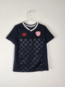 Umbro schwarz kariertes Fußball Trikot X Small XS KINDER - Bild 1 von 5