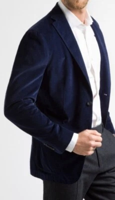 Giovane G. Men's Dark Blue Cotton Velvet Blazer K Jacket ! Size 48 Italy  - Image 1 of 4
