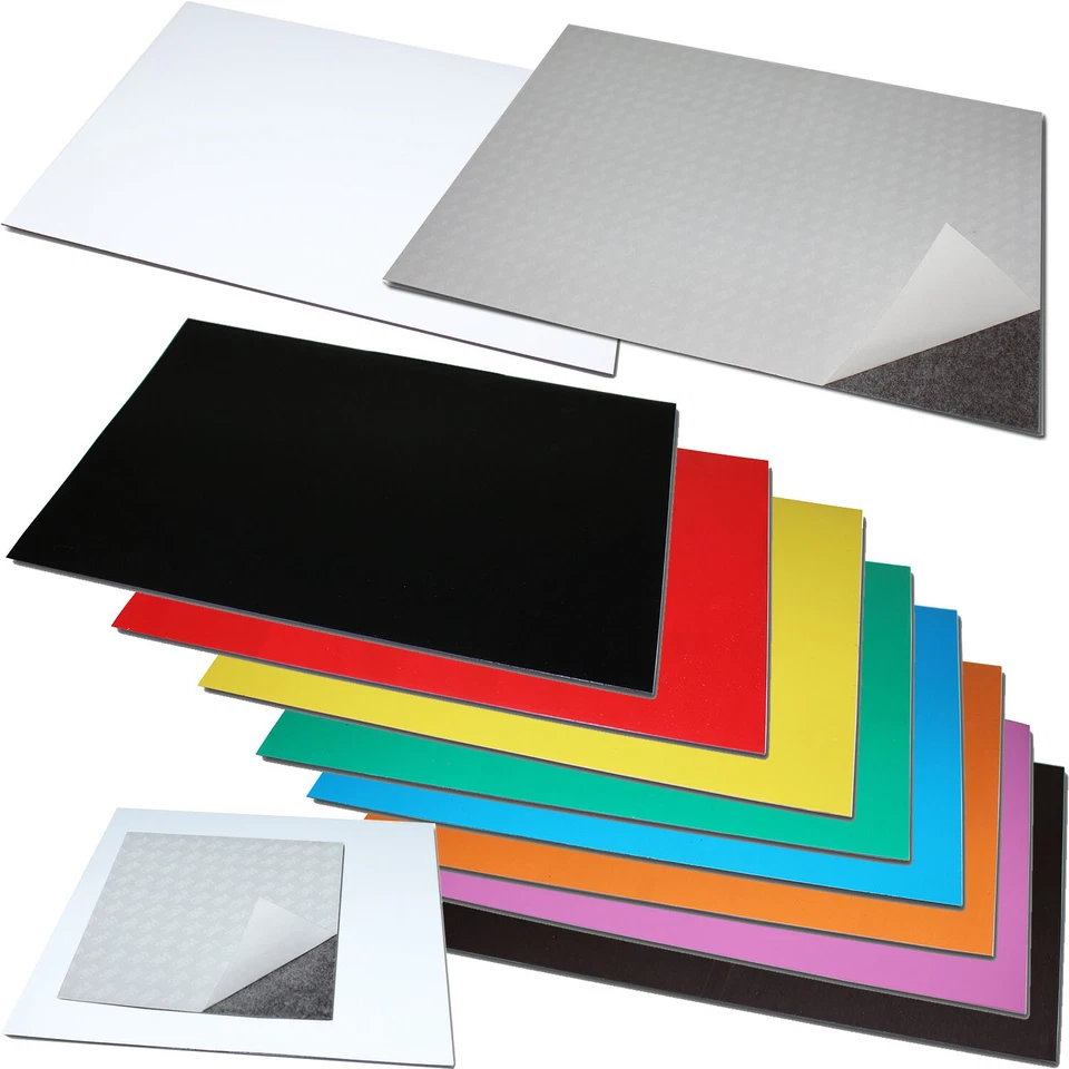 Magnetfolie Magnetbogen Magnetplatte Selbstklebend 3M ODER Farblich Farbig Tafel - Bild 1 von 2