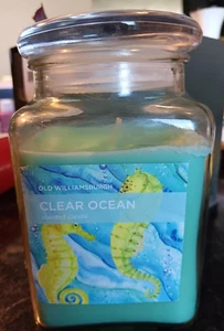 Old Williamsburgh Candle Co. CLEAR OCEAN Square Jar Candle NOS - Picture 1 of 2