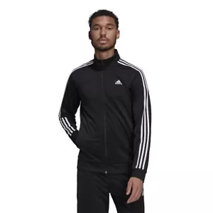 adidas Men's 3-Stripes Tricot Track Jacket Zip XLT Black/White, Legend Ink White - Picture 1 of 3