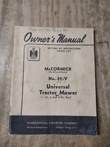 McCormick No. 25-V Universal Tractor Mower Owner's Manual 21JS-1607-M1 - Picture 1 of 1