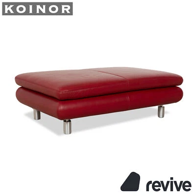 Koinor Leather Ottoman Red - Image 1 of 4