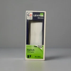 INTERRUPTOR DE TIERRA ÚNICO, 15 AMPERIOS, 120/277V Blanco 5601 LEVITON - Imagen 1 de 2