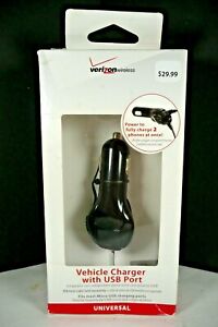 Verizon Wireless Vehicle Charger w/USB Port Universal Charge 2 Phones at Once