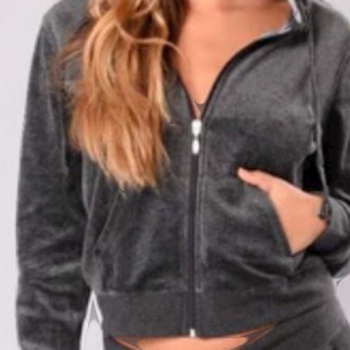 VETEMENTS Giacca con cappuccio in velluto Fashion Nova grigio scuro grigio scuro