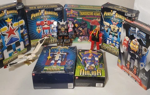 1996 MIGHTY MORPHIN POWER RANGERS DELUXE ZEO NINJA THUNDER SAMURAI MEGAZORD LOT Cover