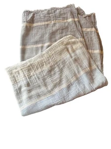 Envoltura de bufanda de algodón a rayas cambray azul Ombré Ann Taylor - Imagen 1 de 5